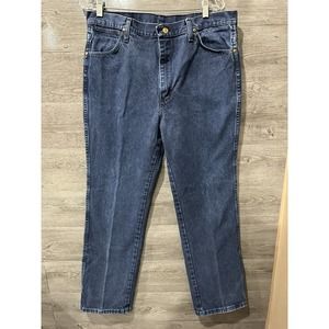 Wrangler Jeans Cowboy Cut Slim Fit 36x32 936NTF Nightfire Dark Black Stitch